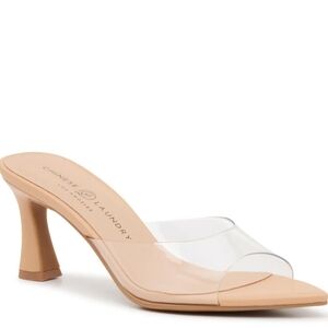 Chinese Laundry Beige Clear Strap Mule Heel